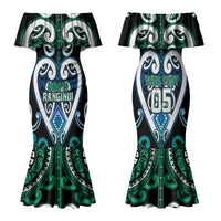 Custom Aotearoa Ngati Ranginui Family Matching Mermaid Dress and Hawaiian Shirt Maori Tribal Pattern LT05 Mom's Dress Cyan - Polynesian Pride