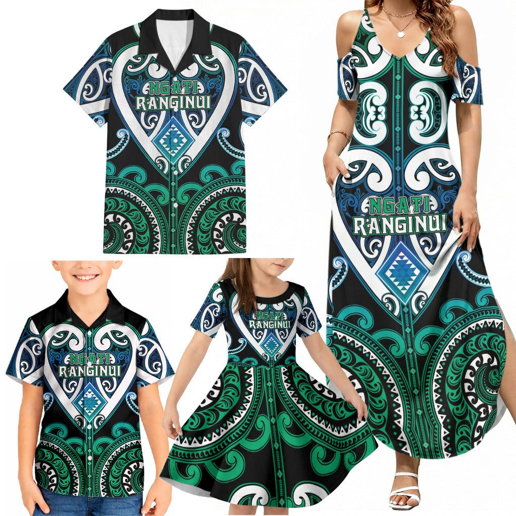 Custom Aotearoa Ngati Ranginui Family Matching Summer Maxi Dress and Hawaiian Shirt Maori Tribal Pattern LT05 - Polynesian Pride