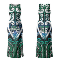 Custom Aotearoa Ngati Ranginui Family Matching Tank Maxi Dress and Hawaiian Shirt Maori Tribal Pattern LT05 Mom's Dress Cyan - Polynesian Pride