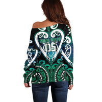Custom Aotearoa Ngati Ranginui Off Shoulder Sweater Maori Tribal Pattern LT05 - Polynesian Pride