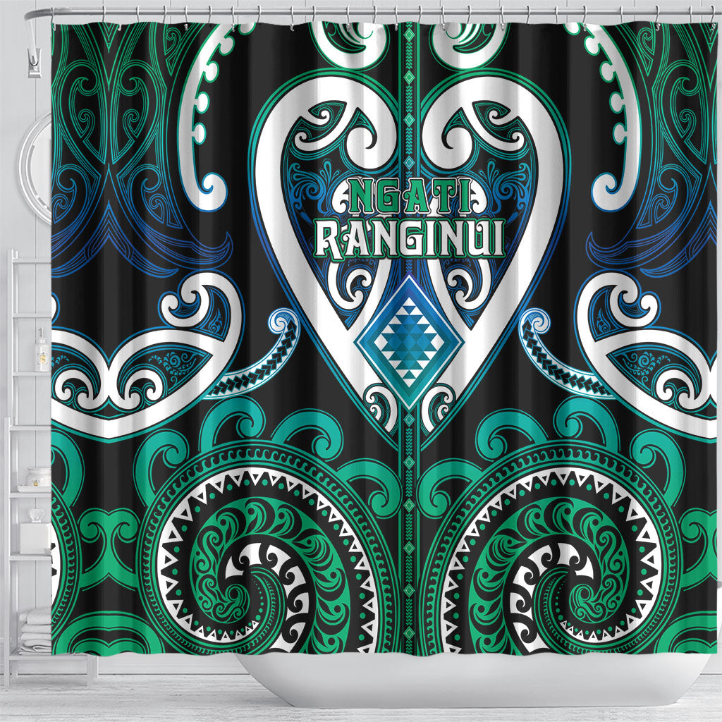 Aotearoa Ngati Ranginui Shower Curtain Maori Tribal Pattern LT05 - Polynesian Pride