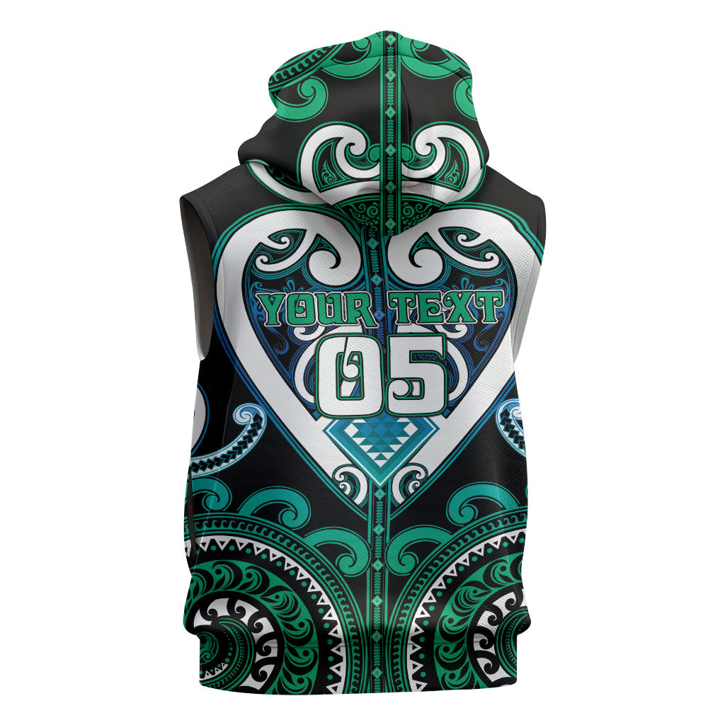 Custom Aotearoa Ngati Ranginui Sleeveless Zip Hoodie Maori Tribal Pattern LT05 - Polynesian Pride