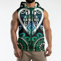 Custom Aotearoa Ngati Ranginui Sleeveless Zip Hoodie Maori Tribal Pattern LT05 - Polynesian Pride