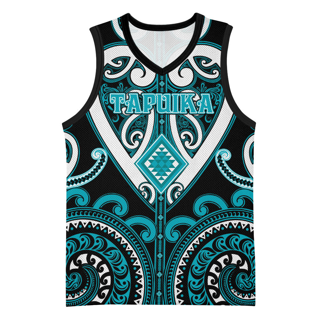 Custom Aotearoa Tapuika Basketball Jersey Maori Tribal Pattern LT05 Unisex Teal - Polynesian Pride