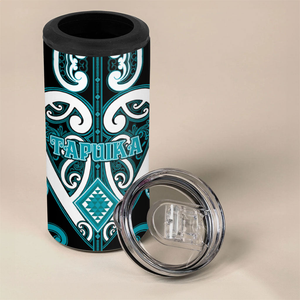 Custom Aotearoa Tapuika 4 in 1 Can Cooler Tumbler Maori Tribal Pattern LT05 - Polynesian Pride