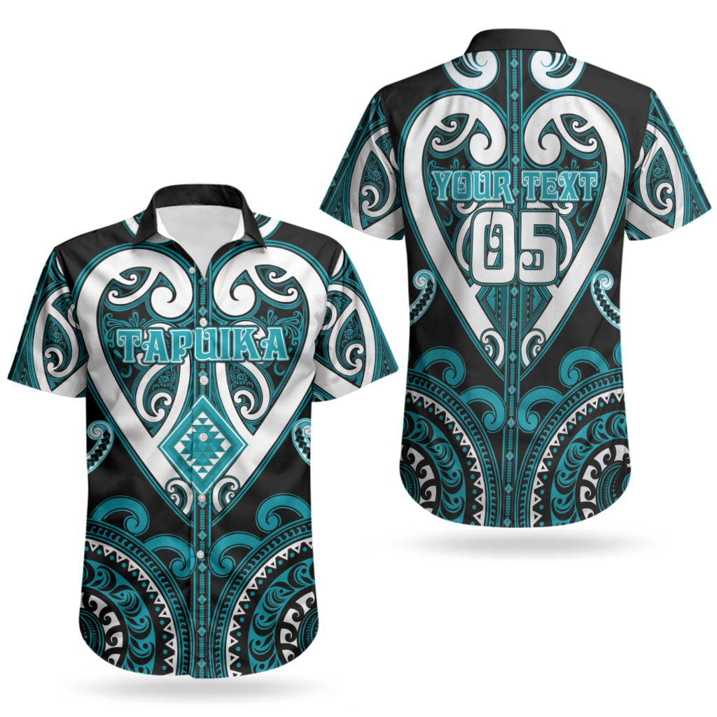Custom Aotearoa Tapuika Couples Matching Off The Shoulder Long Sleeve Dress and Hawaiian Shirt Maori Tribal Pattern LT05 - Polynesian Pride
