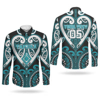 Custom Aotearoa Tapuika Couples Matching Off The Shoulder Long Sleeve Dress and Long Sleeve Button Shirt Maori Tribal Pattern LT05 - Polynesian Pride