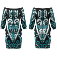 Custom Aotearoa Tapuika Couples Matching Off The Shoulder Long Sleeve Dress and Long Sleeve Button Shirt Maori Tribal Pattern LT05 - Polynesian Pride