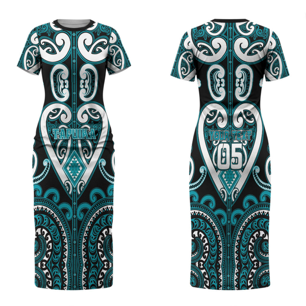 Custom Aotearoa Tapuika Couples Matching Short Sleeve Bodycon Dress and Long Sleeve Button Shirt Maori Tribal Pattern LT05 - Polynesian Pride