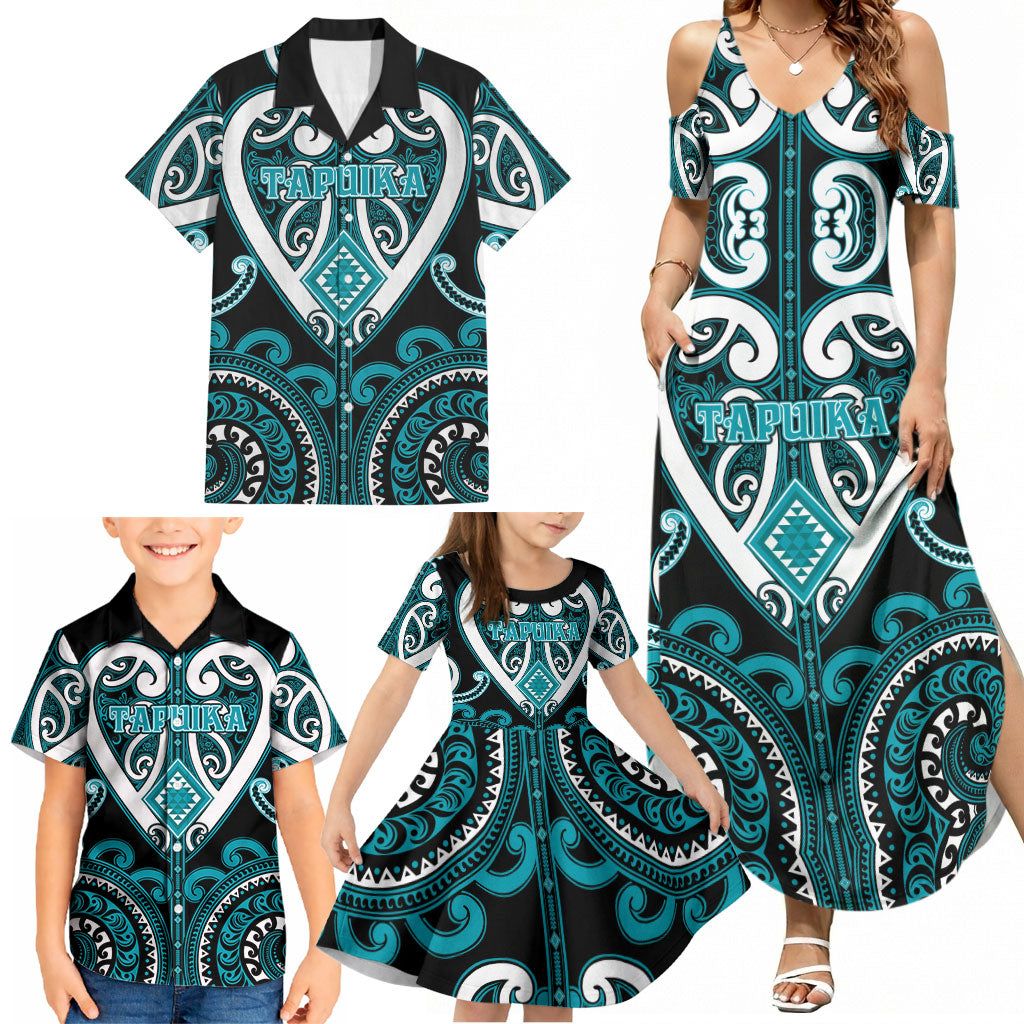 Custom Aotearoa Tapuika Family Matching Summer Maxi Dress and Hawaiian Shirt Maori Tribal Pattern LT05 - Polynesian Pride