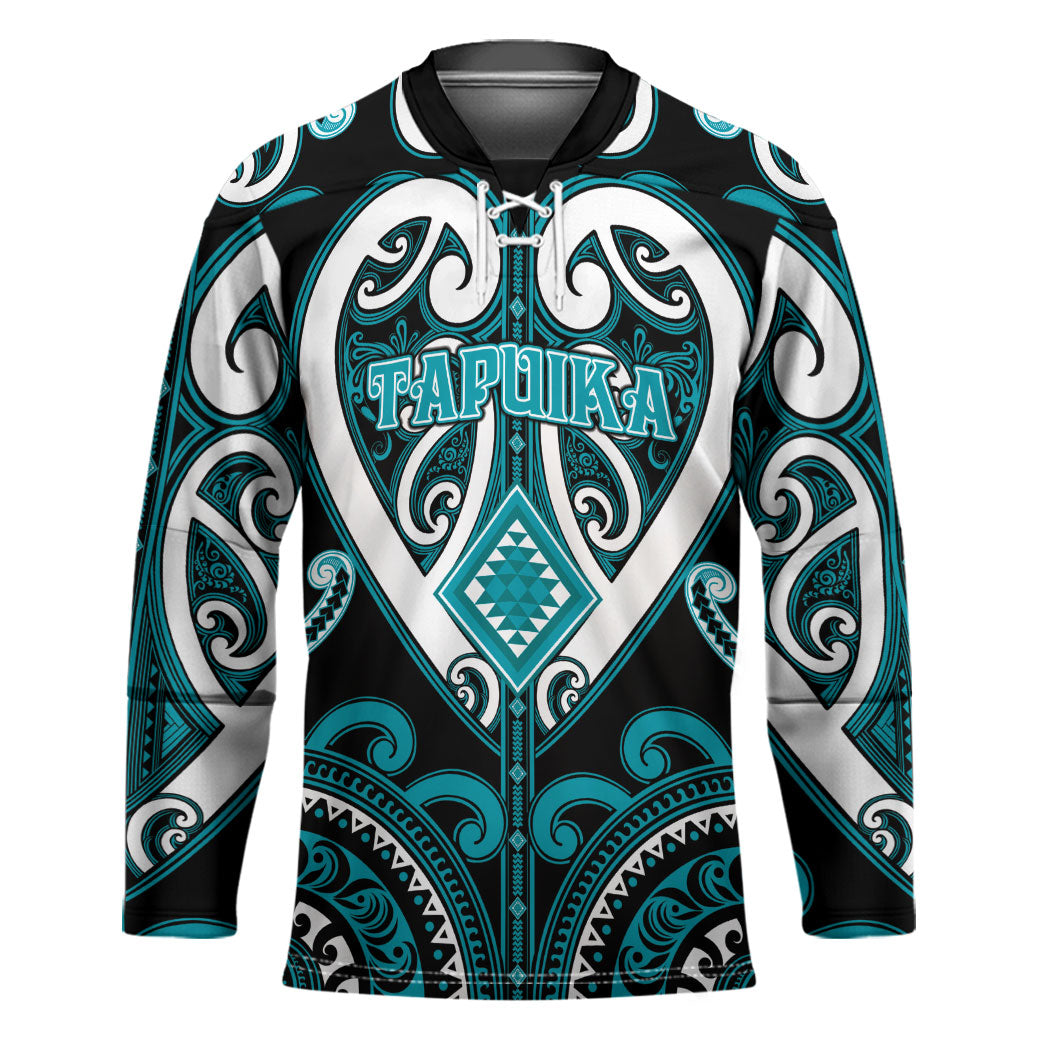 Custom Aotearoa Tapuika Hockey Jersey Maori Tribal Pattern LT05 Unisex Teal - Polynesian Pride