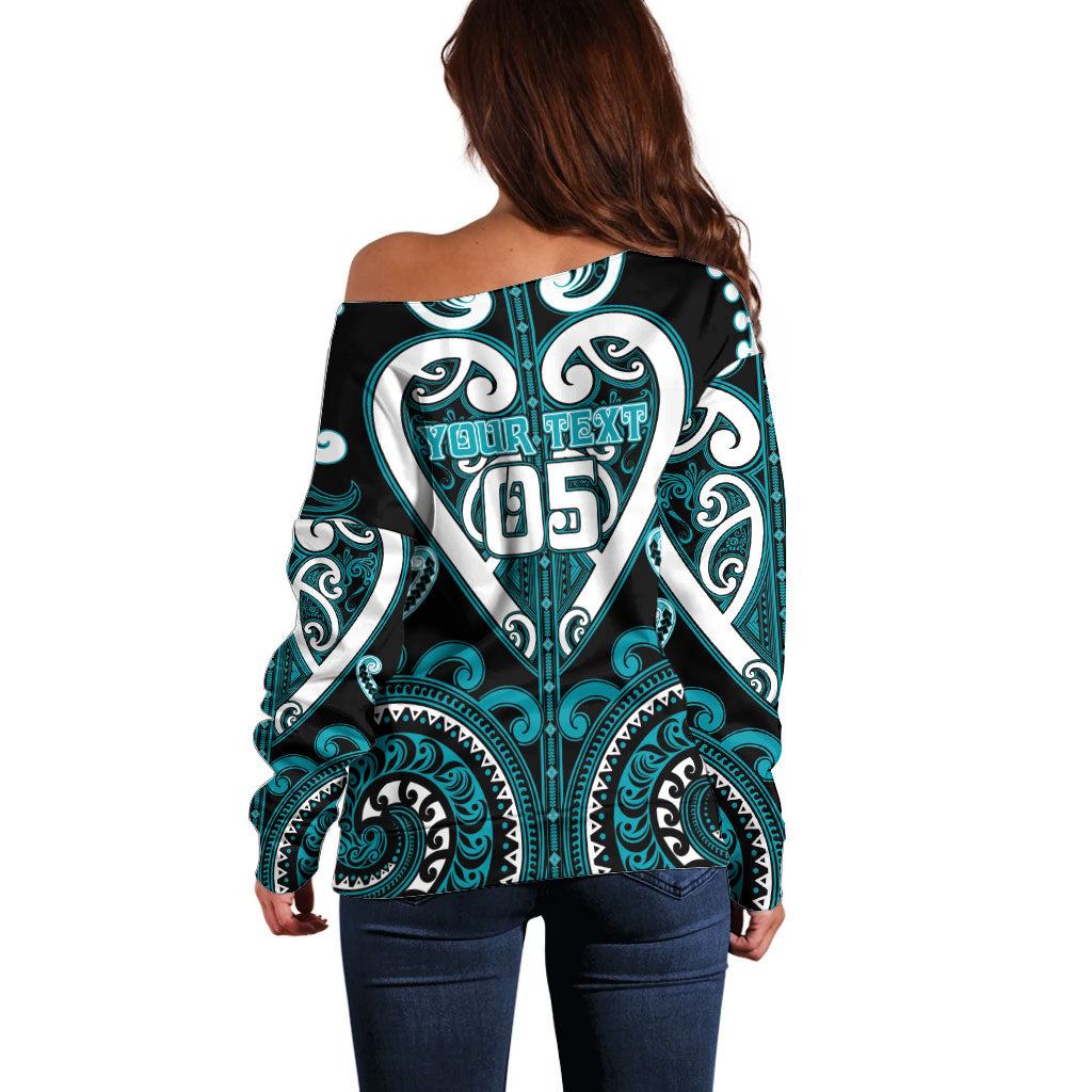 Custom Aotearoa Tapuika Off Shoulder Sweater Maori Tribal Pattern LT05 - Polynesian Pride