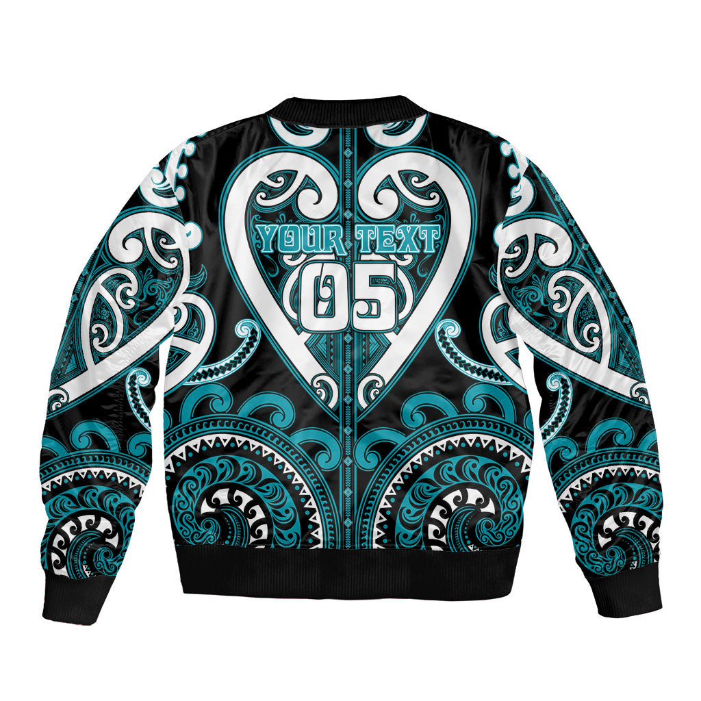 Custom Aotearoa Tapuika Sleeve Zip Bomber Jacket Maori Tribal Pattern LT05 - Polynesian Pride