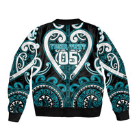 Custom Aotearoa Tapuika Sleeve Zip Bomber Jacket Maori Tribal Pattern LT05 - Polynesian Pride