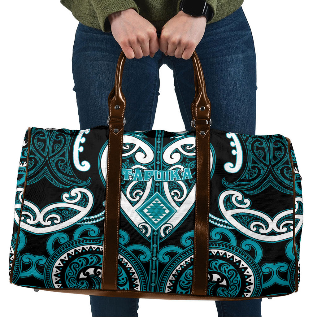 Aotearoa Tapuika Travel Bag Maori Tribal Pattern LT05 Teal - Polynesian Pride