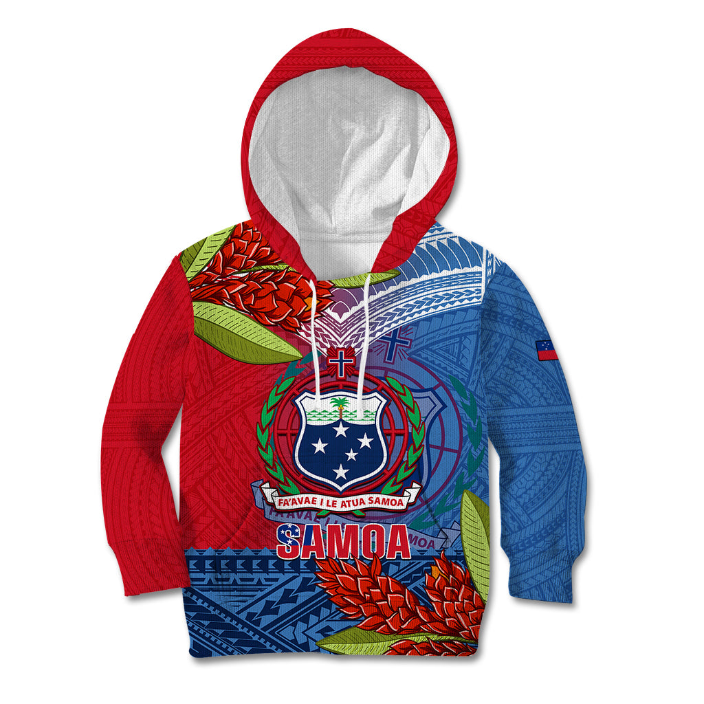 Personalized Samoa Kid Hoodie Teuila Torch Ginger Mix Polynesian Tribal LT05 Hoodie Blue - Polynesian Pride