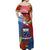 Personalized Samoa Off Shoulder Maxi Dress Teuila Torch Ginger Mix Polynesian Tribal LT05 - Polynesian Pride