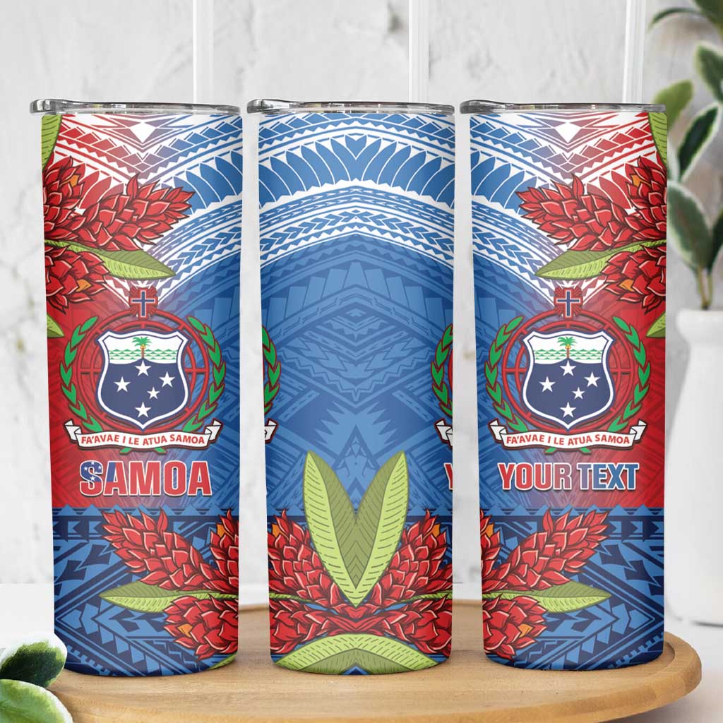 Personalised Samoa Skinny Tumbler Teuila Torch Ginger Mix Polynesian Tribal