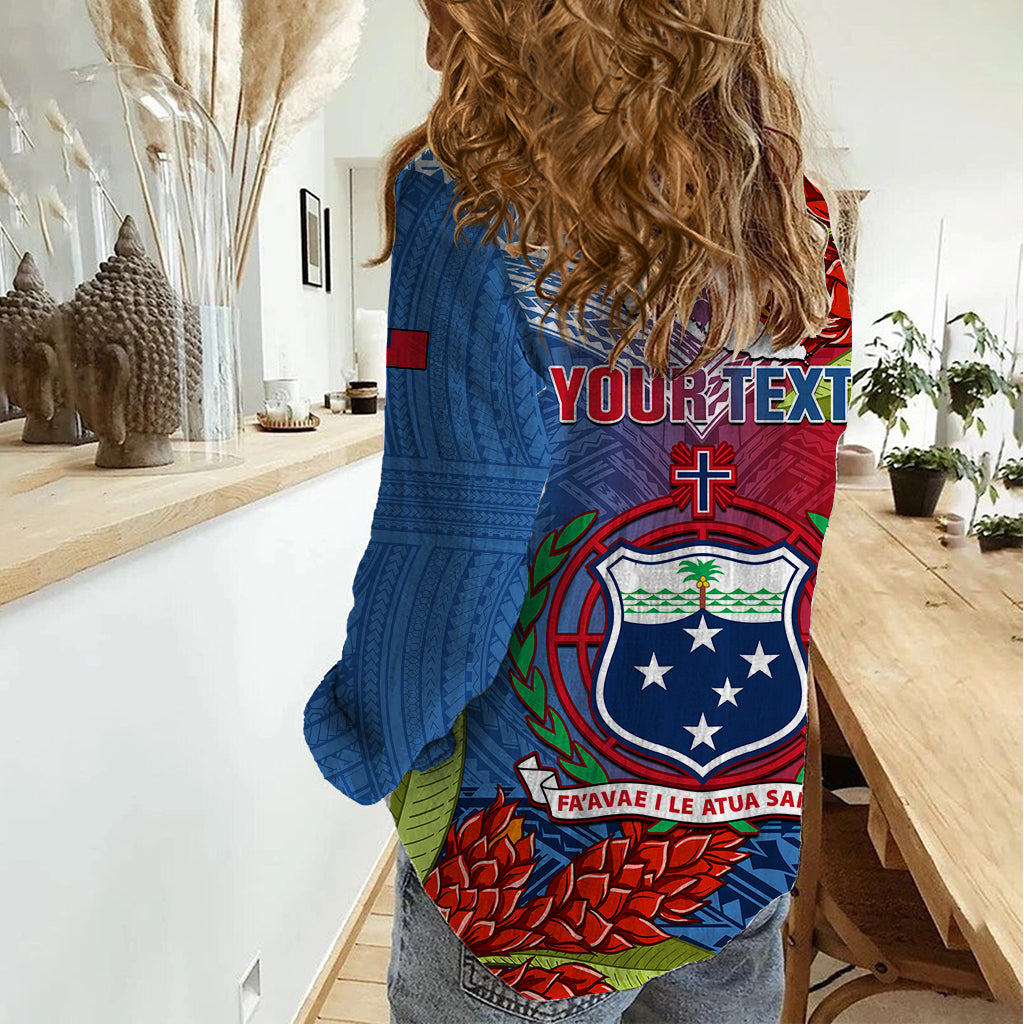 Personalized Samoa Women Casual Shirt Teuila Torch Ginger Mix Polynesian Tribal LT05 - Polynesian Pride