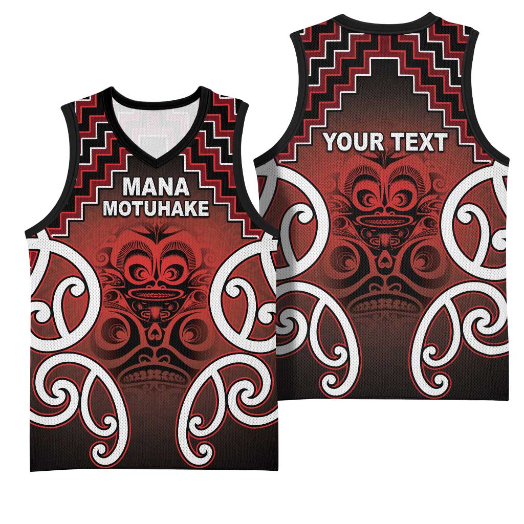 Personalised Aotearoa Mana Motuhake Basketball Jersey Poutama With Maori Pattern - Polynesian Pride