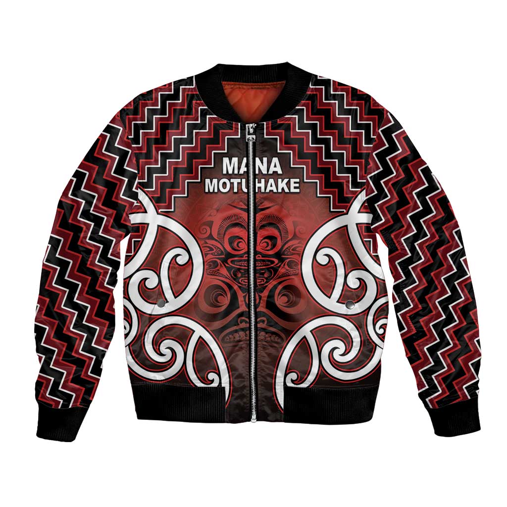 Personalised Aotearoa Mana Motuhake Bomber Jacket Poutama With Maori Pattern - Polynesian Pride