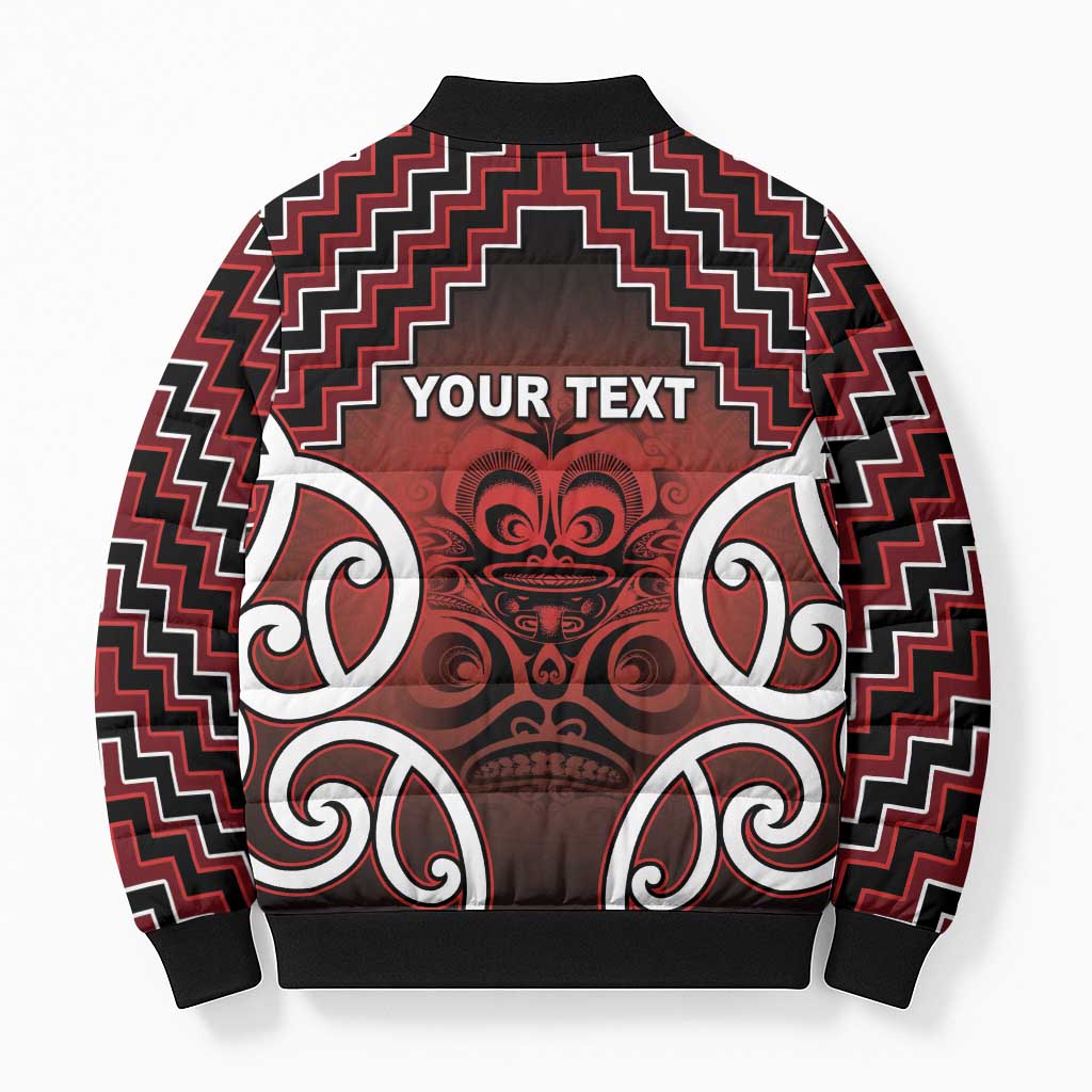 Personalised Aotearoa Mana Motuhake Bomber Puffer Jacket Poutama With Maori Pattern - Polynesian Pride