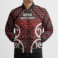 Personalised Aotearoa Mana Motuhake Bomber Puffer Jacket Poutama With Maori Pattern - Polynesian Pride