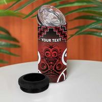 Personalised Aotearoa Mana Motuhake 4 in 1 Can Cooler Tumbler Poutama With Maori Pattern - Polynesian Pride