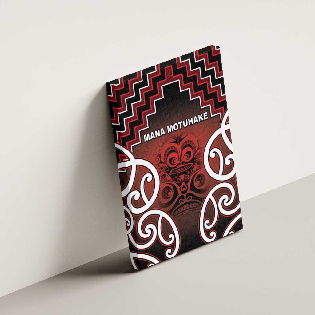 Aotearoa Mana Motuhake Canvas Wall Art Poutama With Maori Pattern - Polynesian Pride