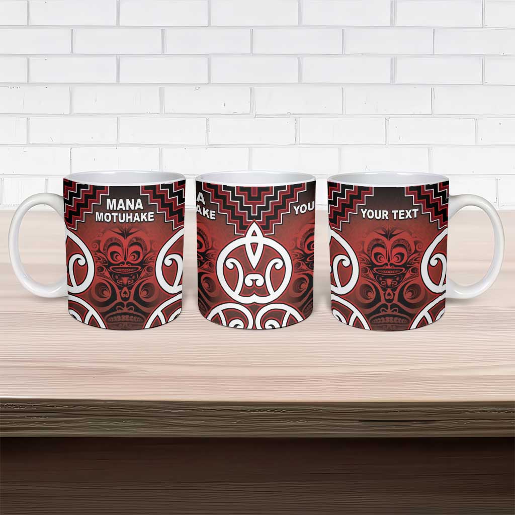 Personalised Aotearoa Mana Motuhake Ceramic Mug Poutama With Maori Pattern - Polynesian Pride