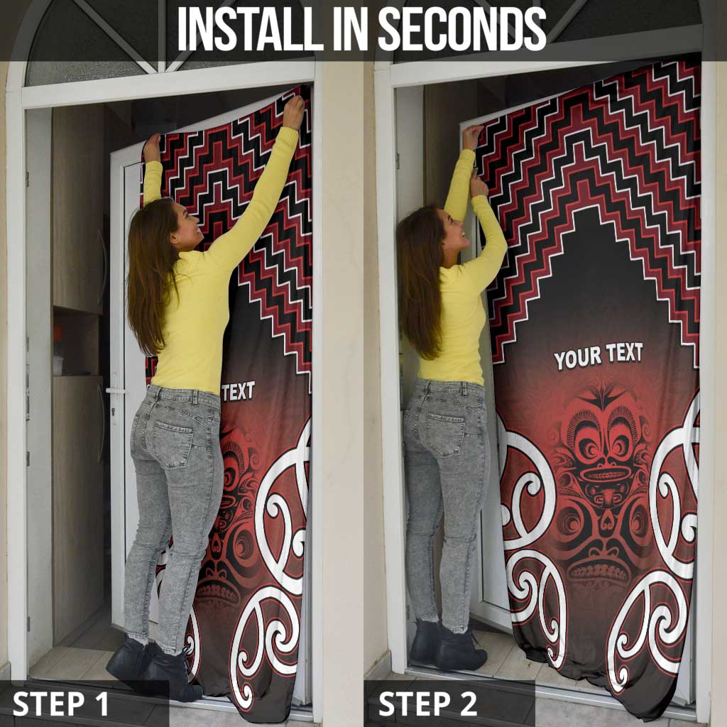 Aotearoa Mana Motuhake Door Cover Poutama With Maori Pattern - Polynesian Pride
