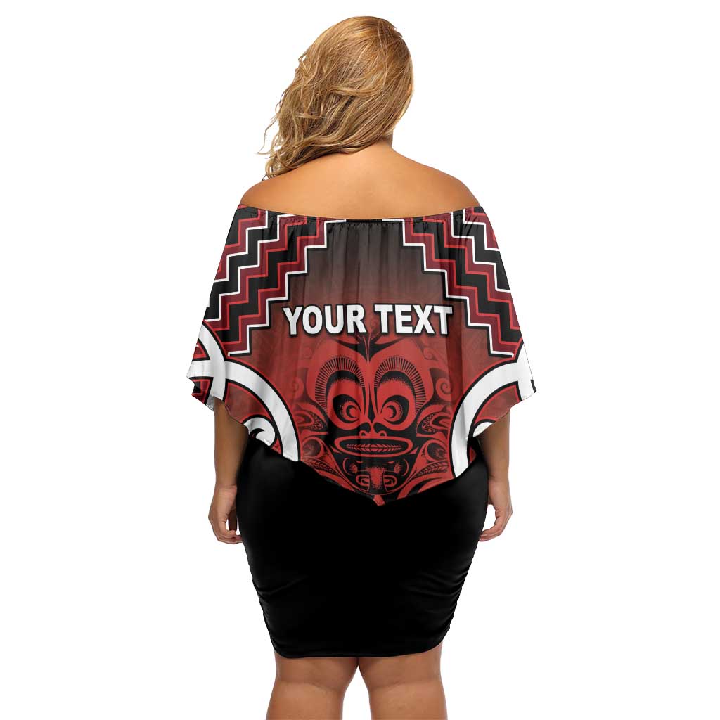 Personalised Aotearoa Mana Motuhake Family Matching Off Shoulder Short Dress and Hawaiian Shirt Poutama With Maori Pattern - Polynesian Pride