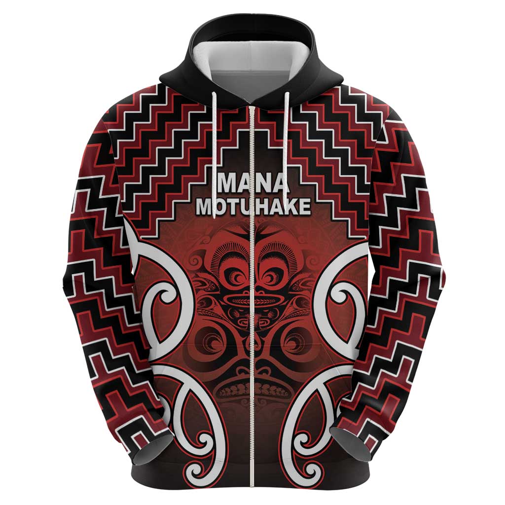 Personalised Aotearoa Mana Motuhake Hoodie Poutama With Maori Pattern - Polynesian Pride