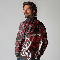 Personalised Aotearoa Mana Motuhake Long Sleeve Polo Shirt Poutama With Maori Pattern - Polynesian Pride