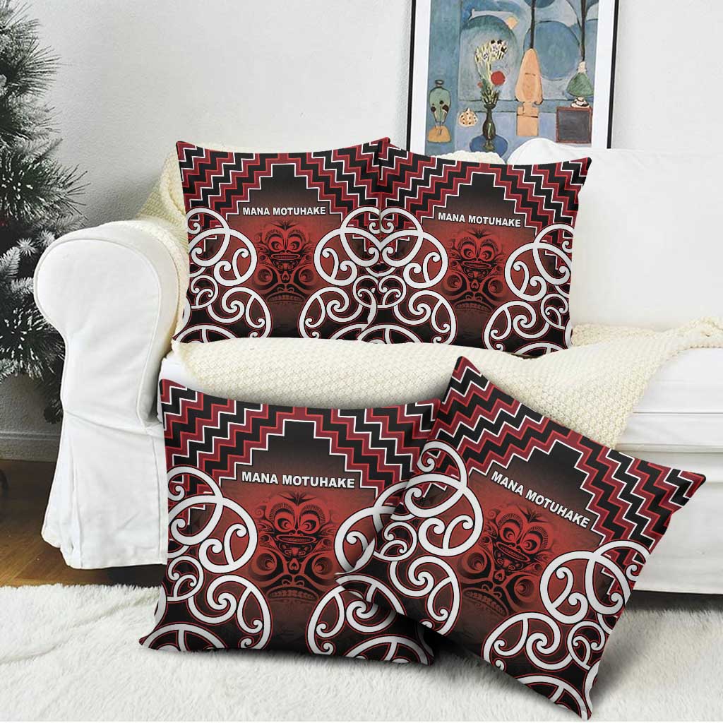 Aotearoa Mana Motuhake Pillow Cover Poutama With Maori Pattern - Polynesian Pride
