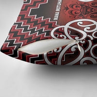 Aotearoa Mana Motuhake Pillow Cover Poutama With Maori Pattern - Polynesian Pride