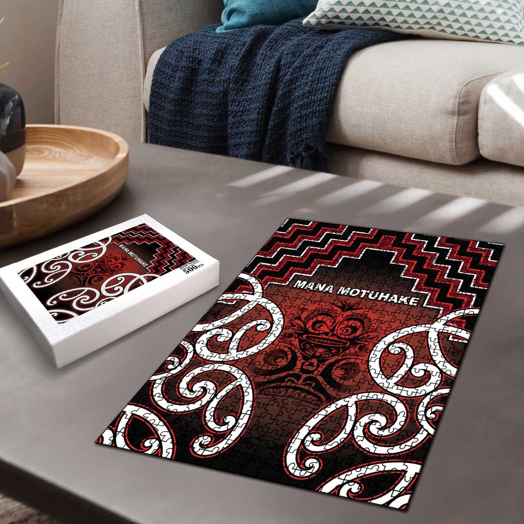 Aotearoa Mana Motuhake Puzzle Poutama With Maori Pattern - Polynesian Pride