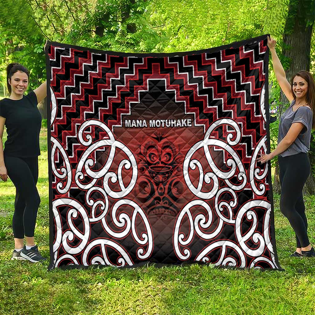 Aotearoa Mana Motuhake Quilt Poutama With Maori Pattern - Polynesian Pride