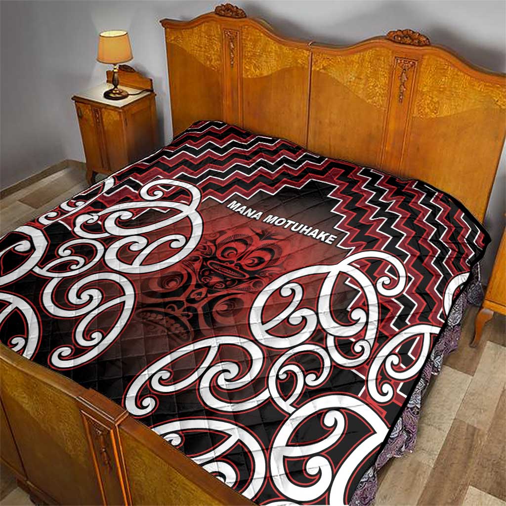 Aotearoa Mana Motuhake Quilt Poutama With Maori Pattern - Polynesian Pride