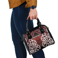 Aotearoa Mana Motuhake Shoulder Handbag Poutama With Maori Pattern - Polynesian Pride