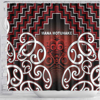 Aotearoa Mana Motuhake Shower Curtain Poutama With Maori Pattern - Polynesian Pride