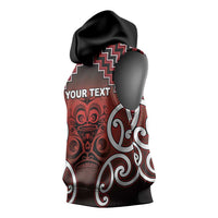 Personalised Aotearoa Mana Motuhake Sleeveless Hoodie Poutama With Maori Pattern - Polynesian Pride
