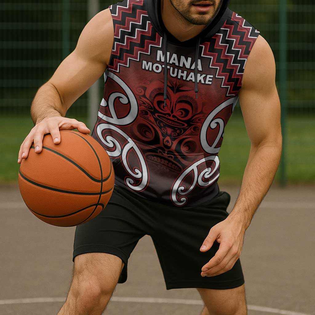Personalised Aotearoa Mana Motuhake Sleeveless Hoodie Poutama With Maori Pattern - Polynesian Pride