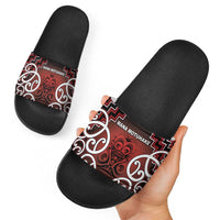 Aotearoa Mana Motuhake Slide Sandals Poutama With Maori Pattern - Polynesian Pride