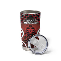 Personalised Aotearoa Mana Motuhake Tumbler Cup Poutama With Maori Pattern - Polynesian Pride