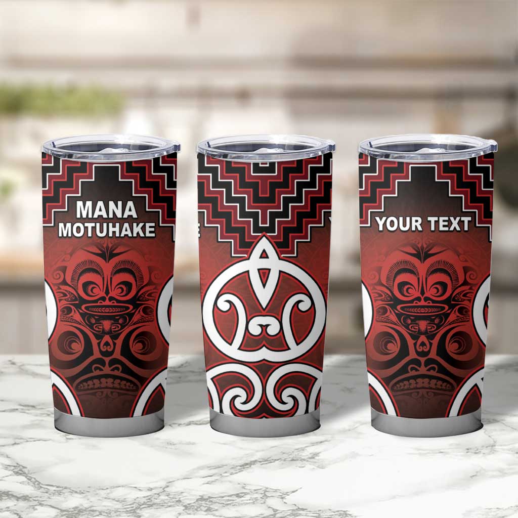 Personalised Aotearoa Mana Motuhake Tumbler Cup Poutama With Maori Pattern - Polynesian Pride