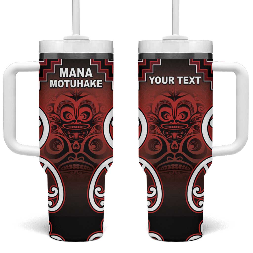 Personalised Aotearoa Mana Motuhake Tumbler With Handle Poutama With Maori Pattern - Polynesian Pride