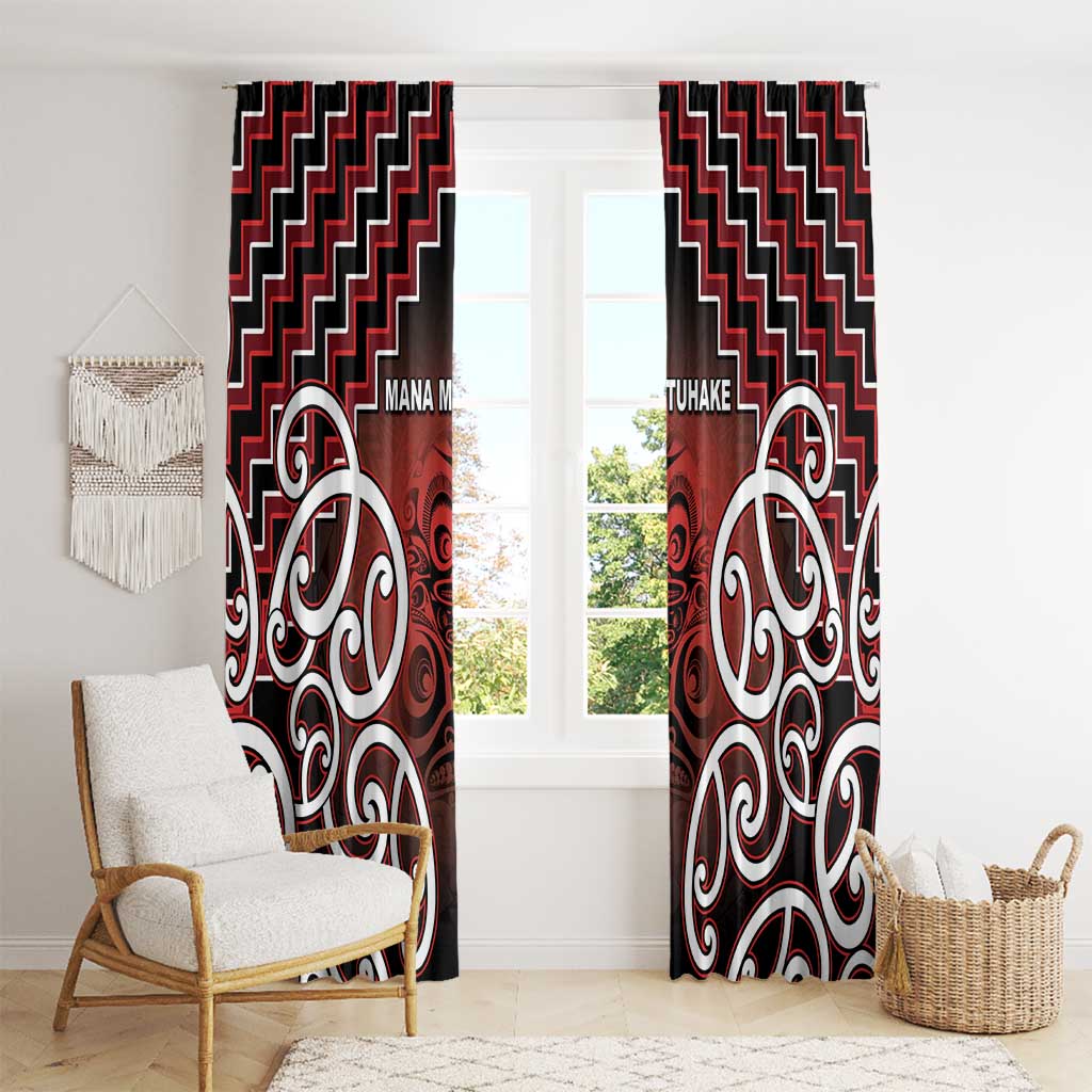 Aotearoa Mana Motuhake Window Curtain Poutama With Maori Pattern - Polynesian Pride