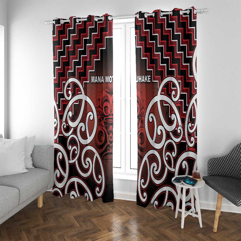 Aotearoa Mana Motuhake Window Curtain Poutama With Maori Pattern - Polynesian Pride