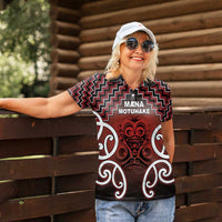 Personalised Aotearoa Mana Motuhake Women Polo Shirt Poutama With Maori Pattern - Polynesian Pride